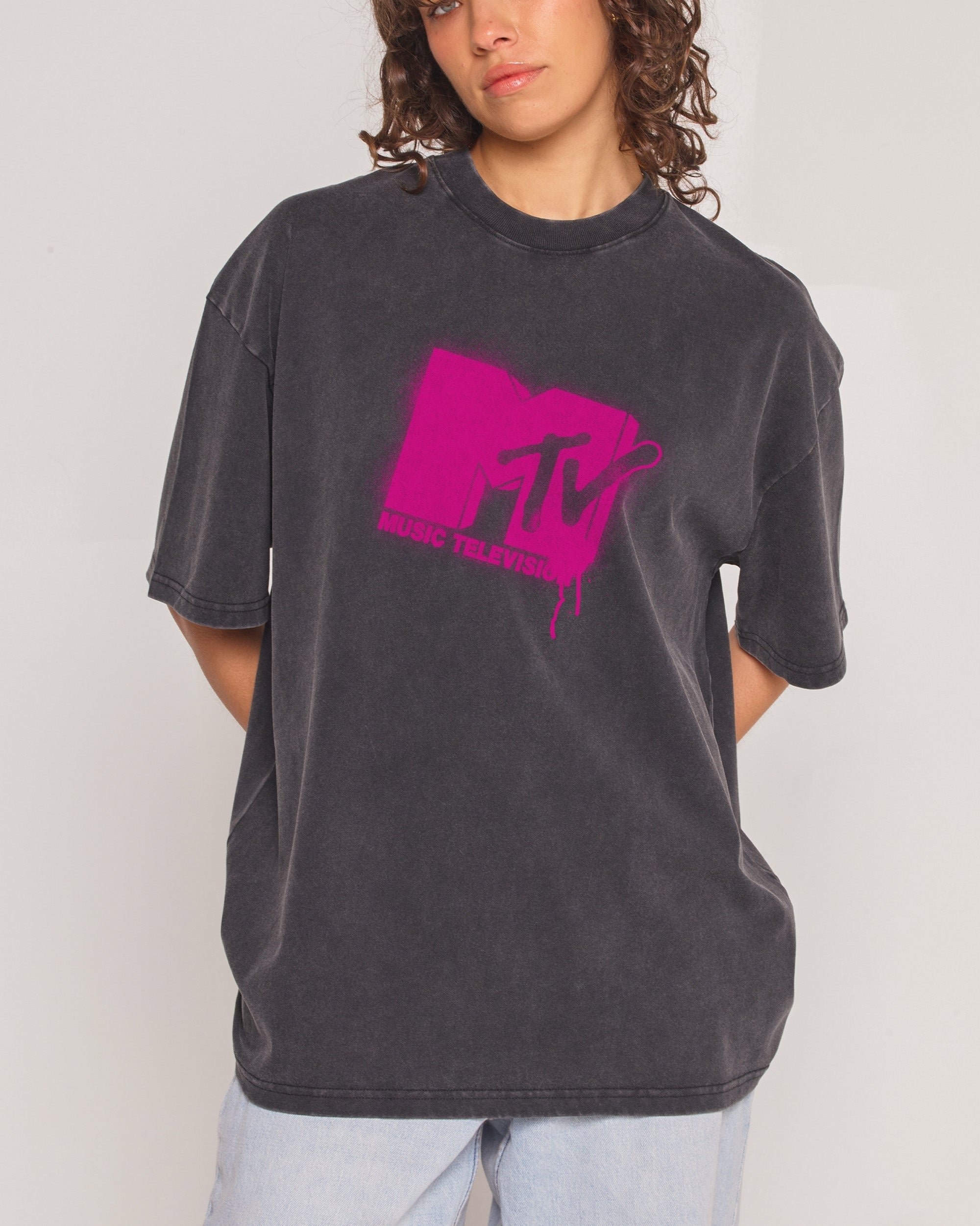 Graffiti MTV Logo Oversized Tee