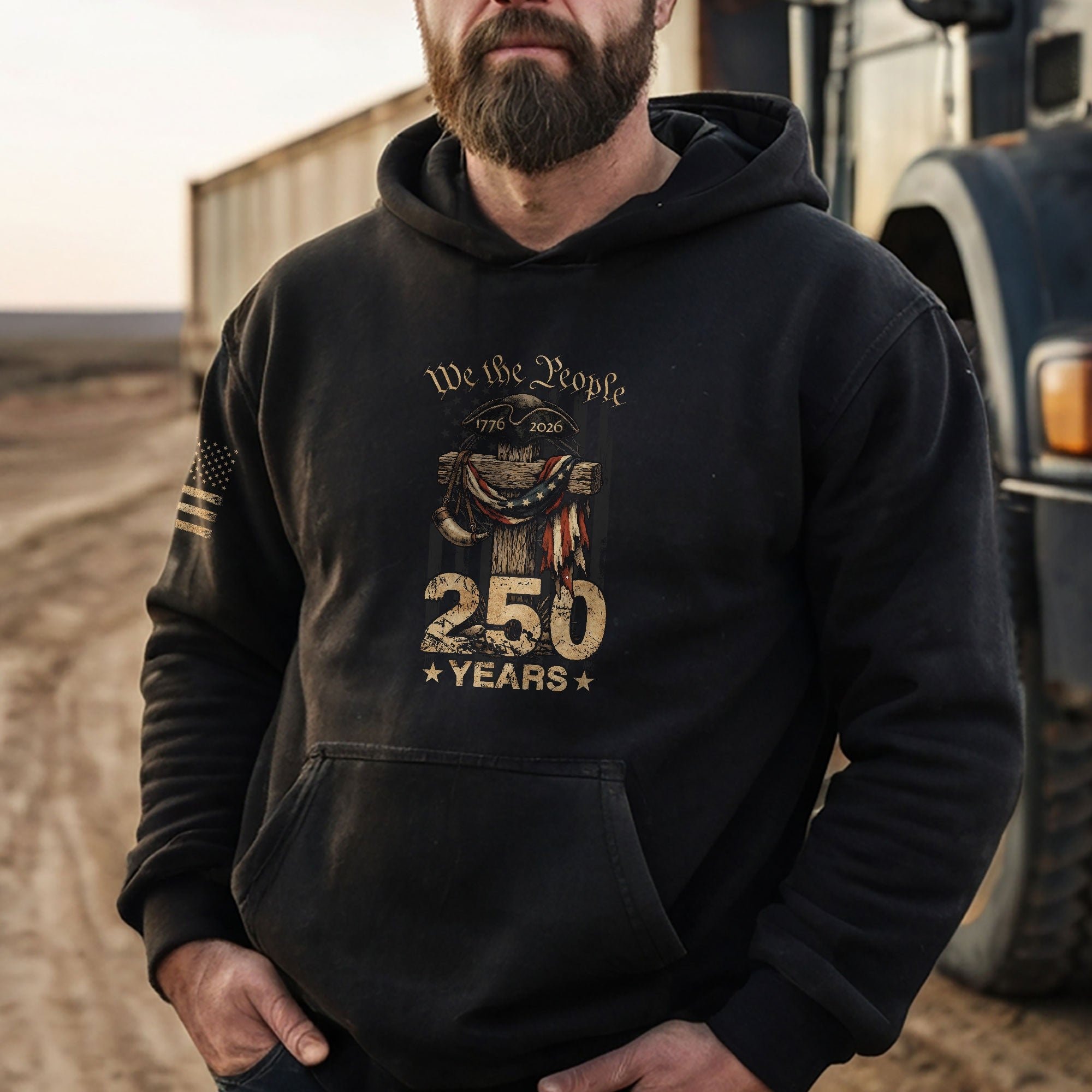 USA Faith & Freedom 250 Years Christian Patriotic Hoodie