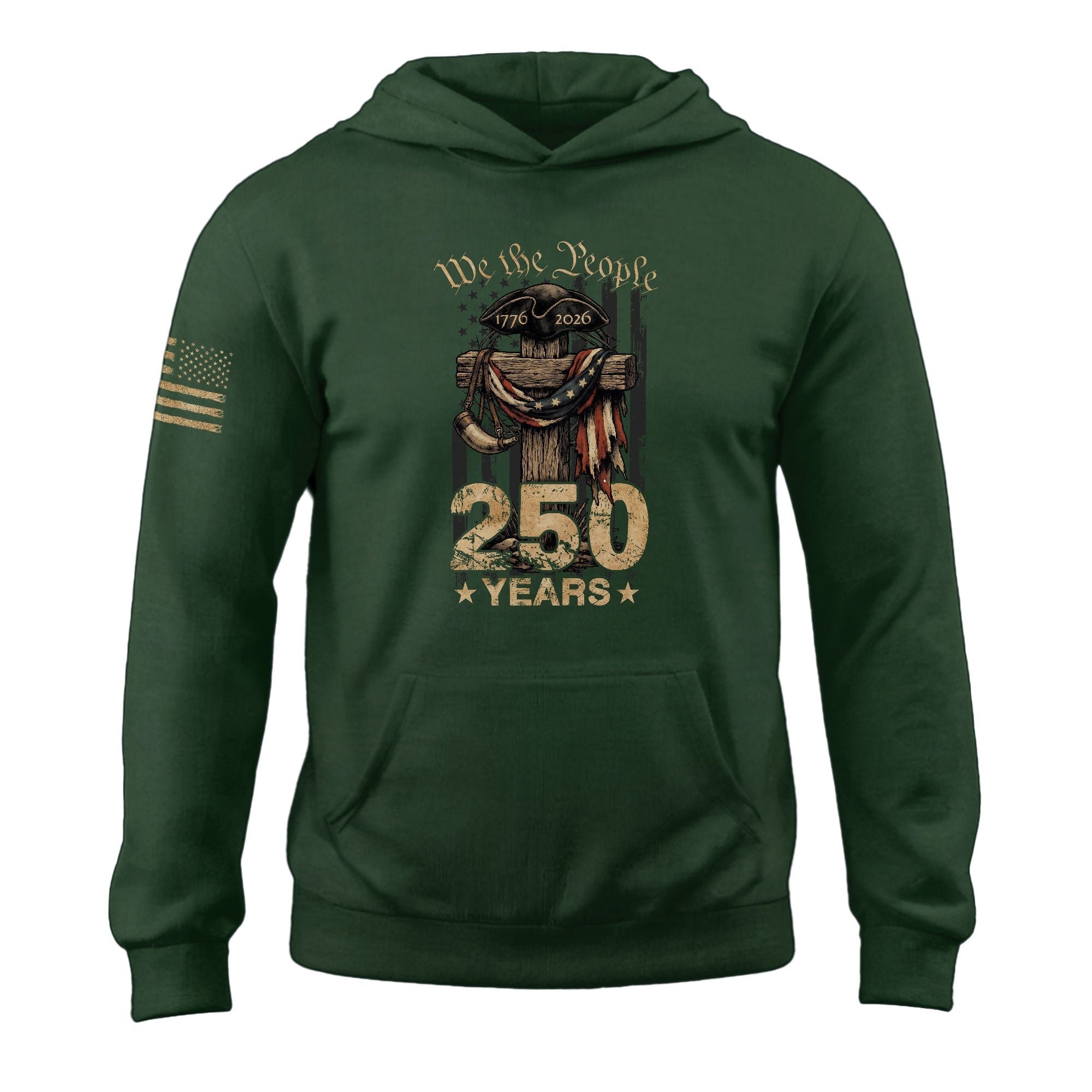 USA Faith & Freedom 250 Years Christian Patriotic Hoodie
