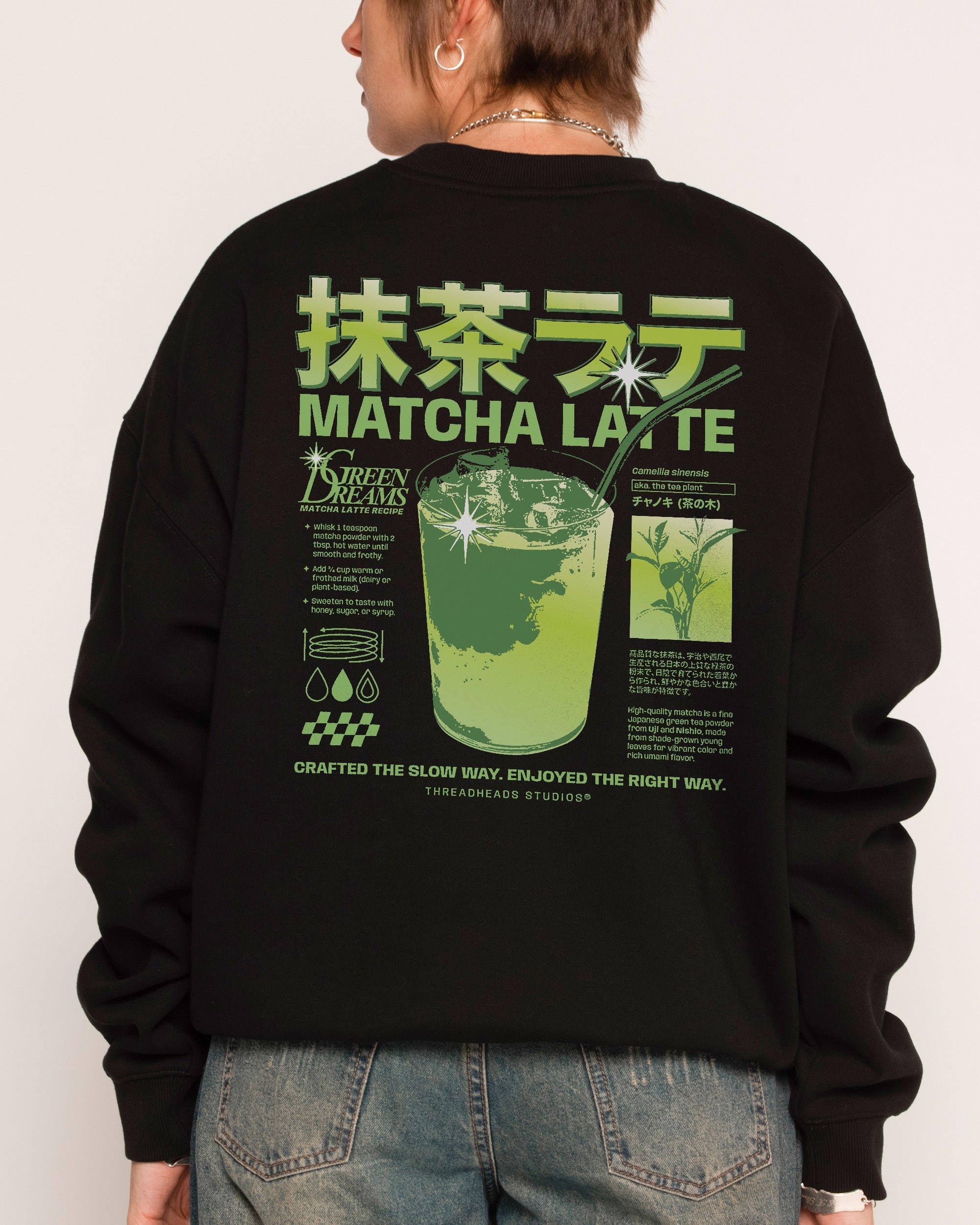 Matcha Latte Unisex Sweatshirt - Premium 340gsm Cotton Poly Blend Graphic Print