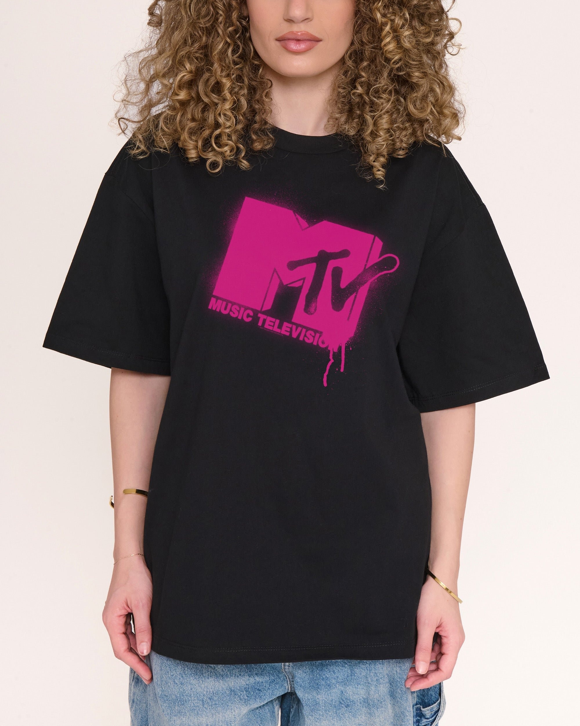 Graffiti MTV Logo Oversized Tee