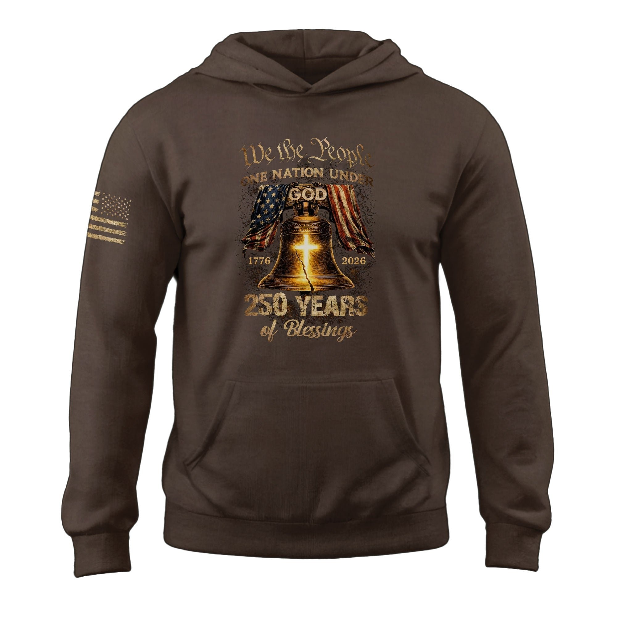 USA 250th Anniversary Hoodie 1776-2026 One Nation Under God We The People Liberty Bell