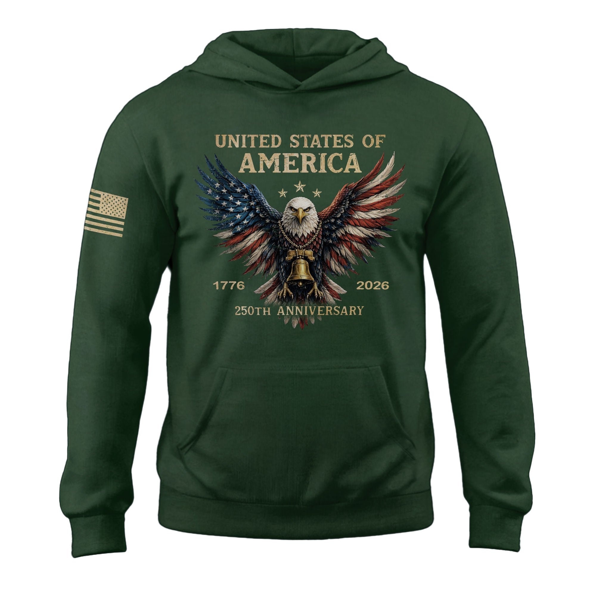 250th Anniversary USA Hoodie 1776-2026 Vintage American Heritage