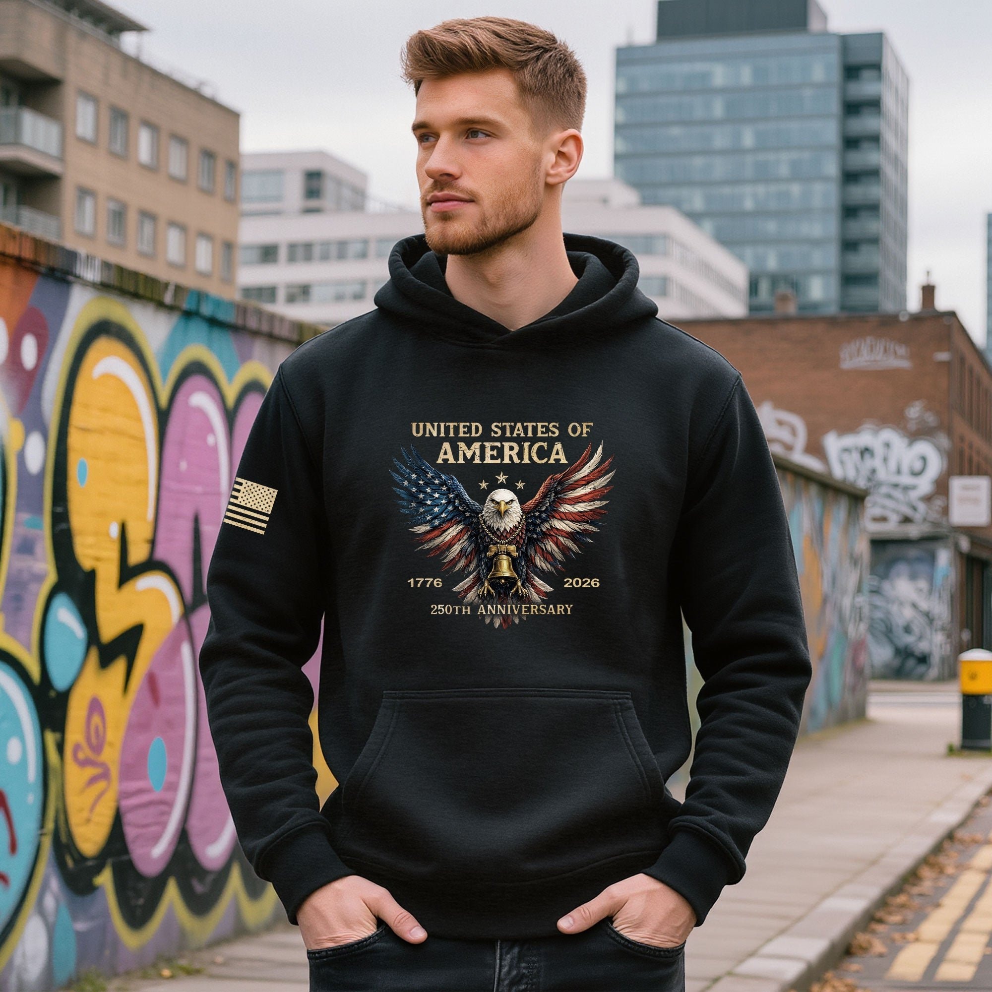 250th Anniversary USA Hoodie 1776-2026 Vintage American Heritage