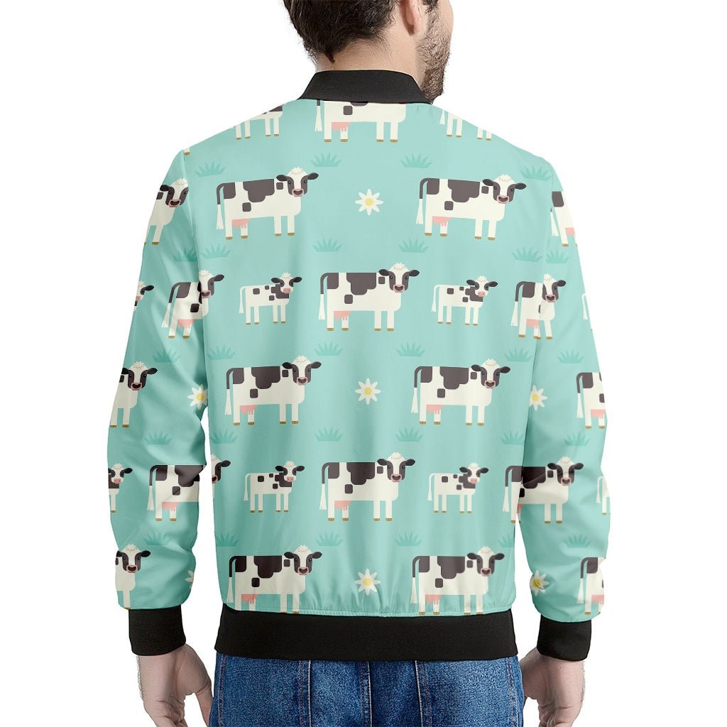 Cute Cow And Baby Cow Pattern Print Men's Bomber Jacket