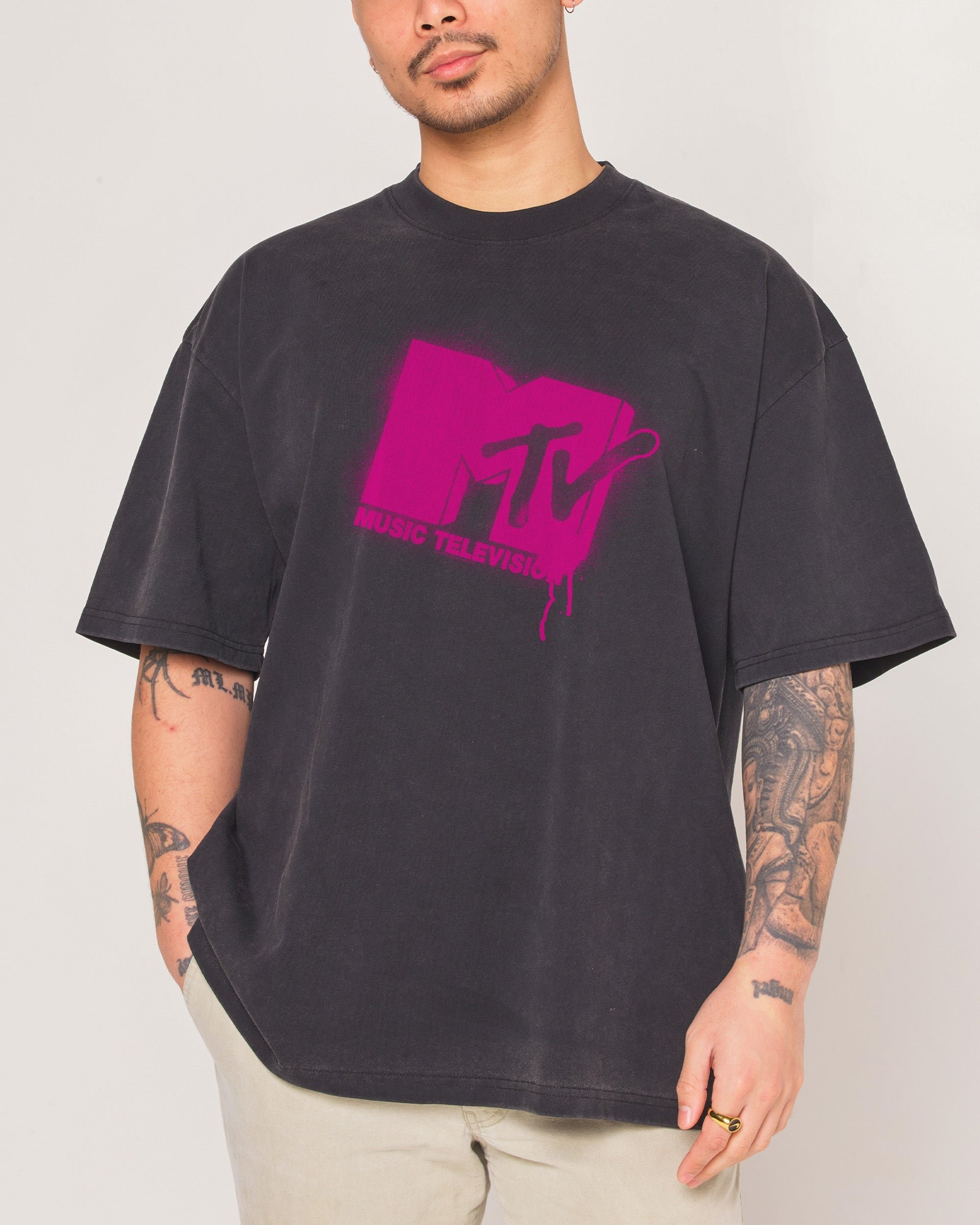 Graffiti MTV Logo Oversized Tee
